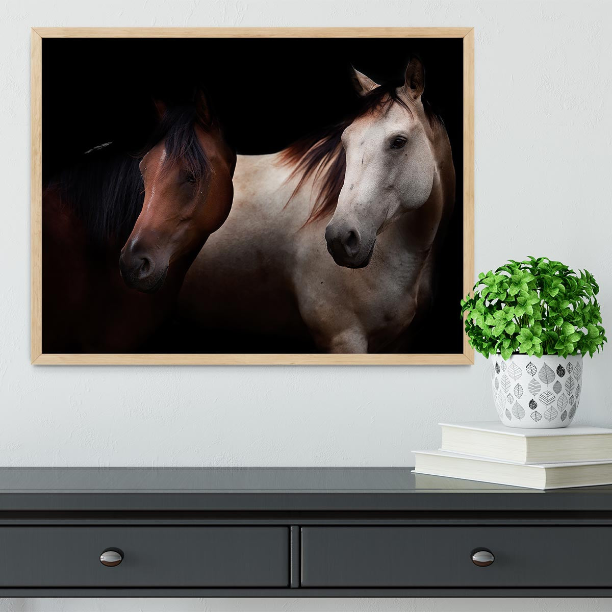 Horses In The Dark Framed Print - Canvas Art Rocks - 4