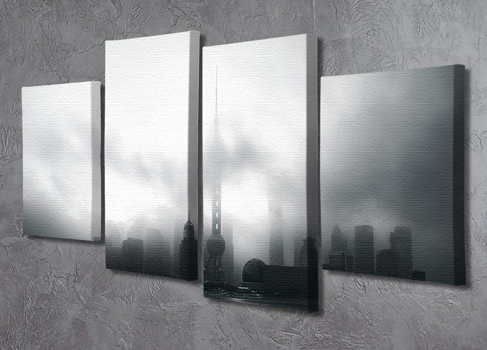 Pudong Early Morning 4 Split Panel Canvas - Canvas Art Rocks - 2