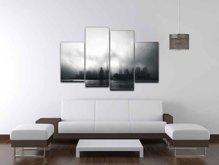 Pudong Early Morning 4 Split Panel Canvas - Canvas Art Rocks - 3