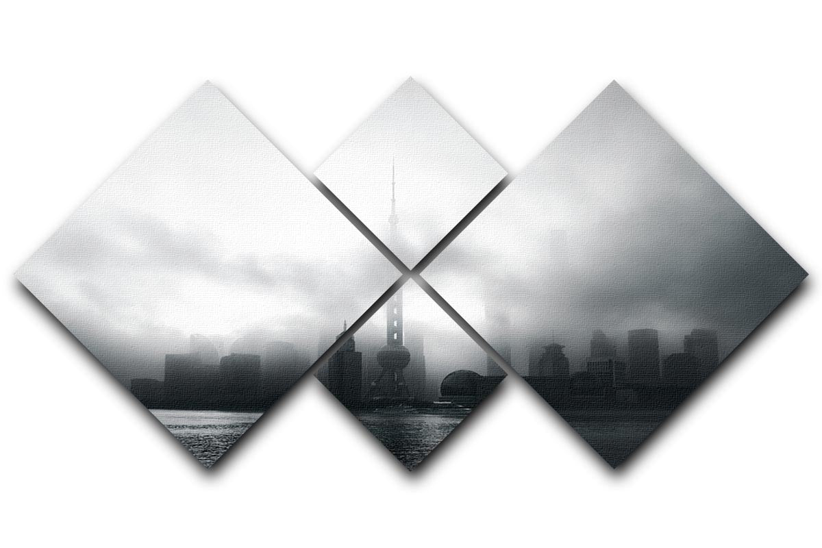 Pudong Early Morning 4 Square Multi Panel Canvas - Canvas Art Rocks - 1
