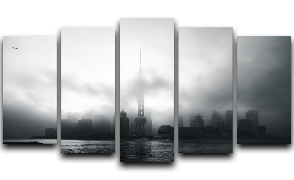 Pudong Early Morning 5 Split Panel Canvas - Canvas Art Rocks - 1