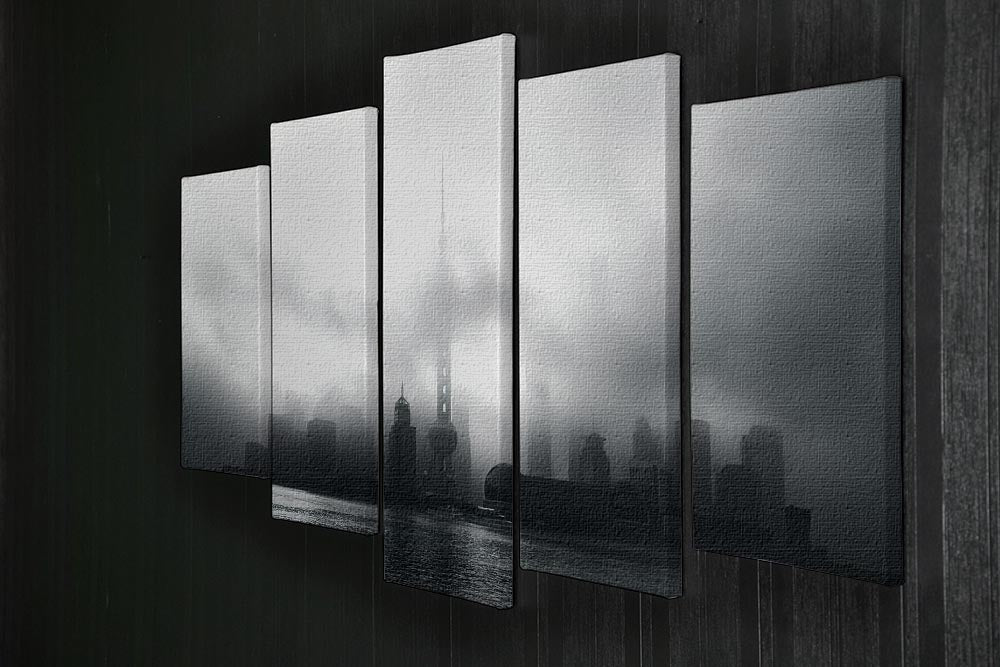 Pudong Early Morning 5 Split Panel Canvas - Canvas Art Rocks - 2