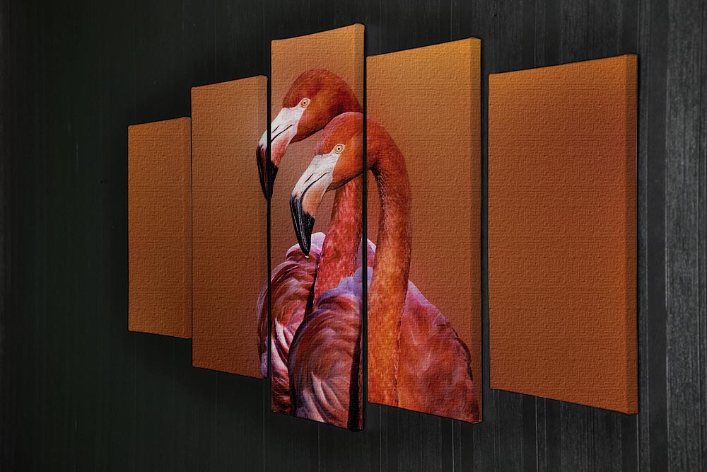 Flamingo Portrait 5 Split Panel Canvas - Canvas Art Rocks - 2