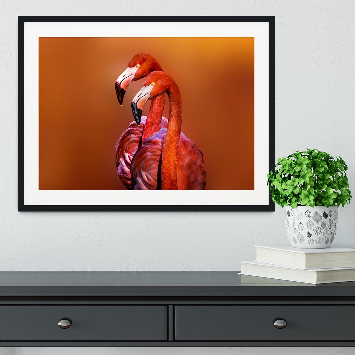 Flamingo Portrait Framed Print - Canvas Art Rocks - 1