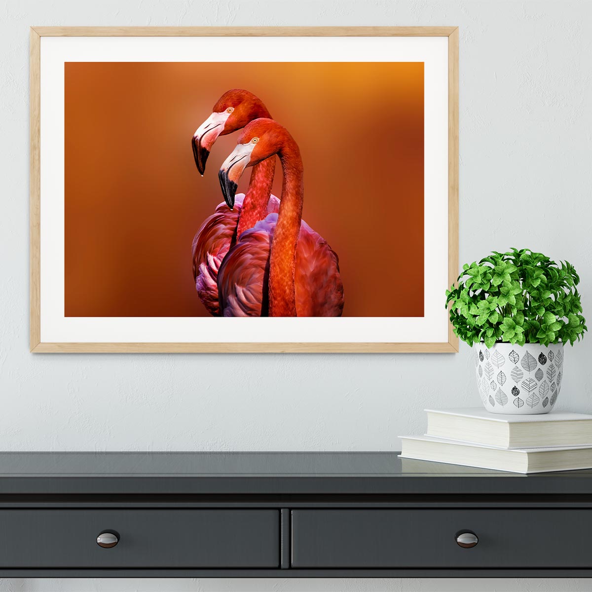 Flamingo Portrait Framed Print - Canvas Art Rocks - 3