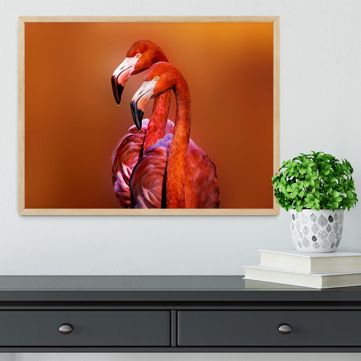 Flamingo Portrait Framed Print - Canvas Art Rocks - 4