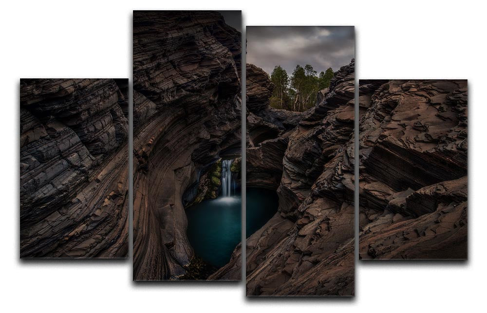 Karijini National Park Waterfall 4 Split Panel Canvas - Canvas Art Rocks - 1