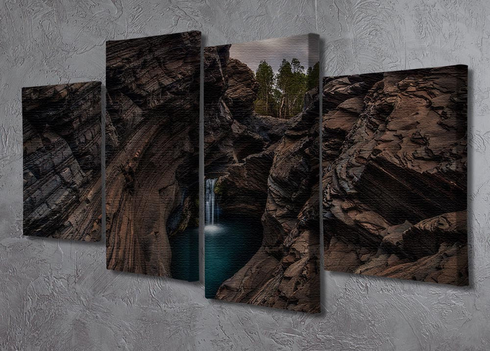 Karijini National Park Waterfall 4 Split Panel Canvas - Canvas Art Rocks - 2