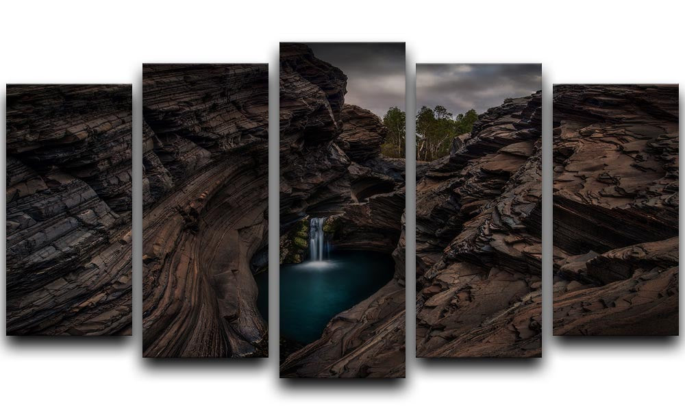 Karijini National Park Waterfall 5 Split Panel Canvas - Canvas Art Rocks - 1