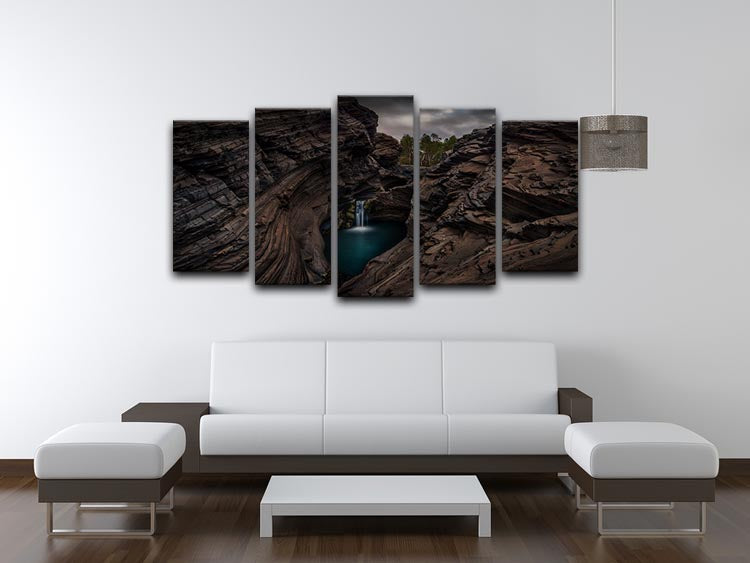 Karijini National Park Waterfall 5 Split Panel Canvas - Canvas Art Rocks - 3