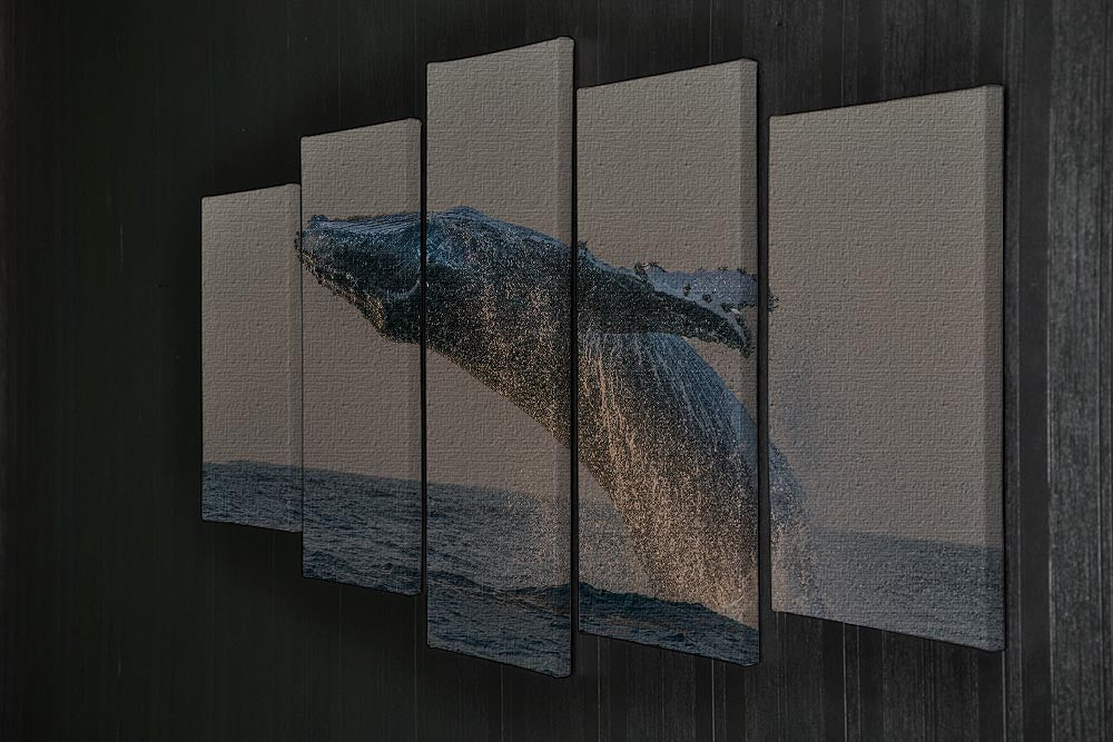 Whale Fliiping Out The Ocean 5 Split Panel Canvas - Canvas Art Rocks - 2