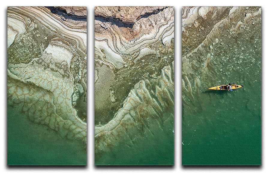 Dead Sea Kayaker 3 Split Panel Canvas Print - Canvas Art Rocks - 1