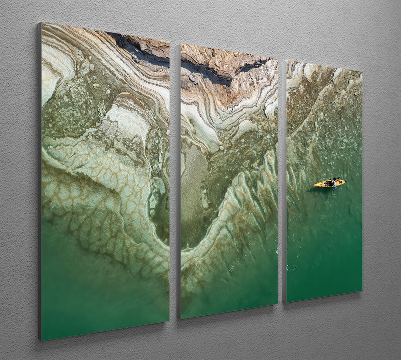 Dead Sea Kayaker 3 Split Panel Canvas Print - Canvas Art Rocks - 2
