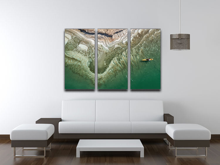 Dead Sea Kayaker 3 Split Panel Canvas Print - Canvas Art Rocks - 3