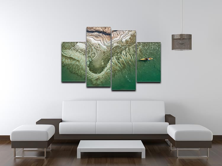 Dead Sea Kayaker 4 Split Panel Canvas - Canvas Art Rocks - 3