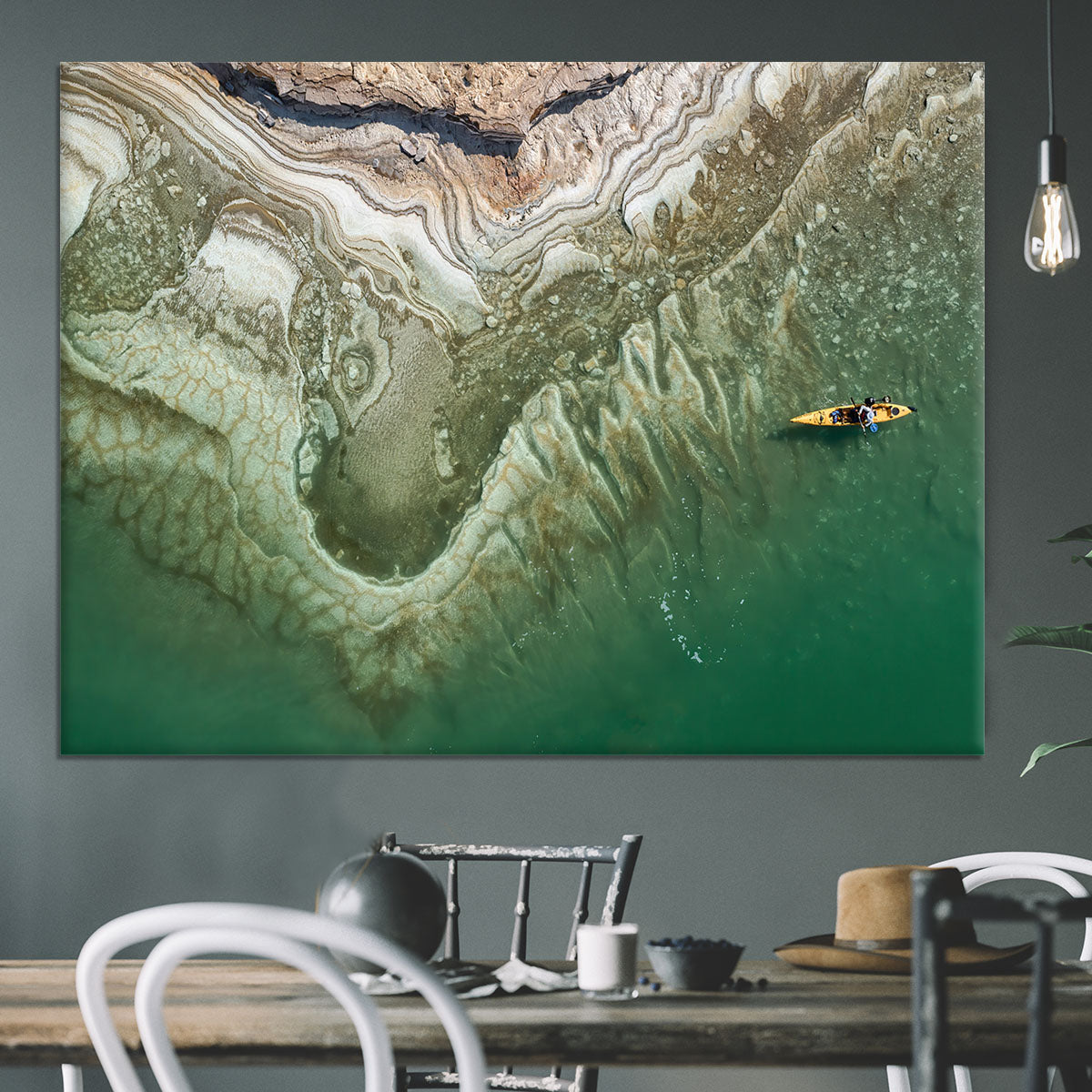 Dead Sea Kayaker Canvas Print or Poster - Canvas Art Rocks - 3