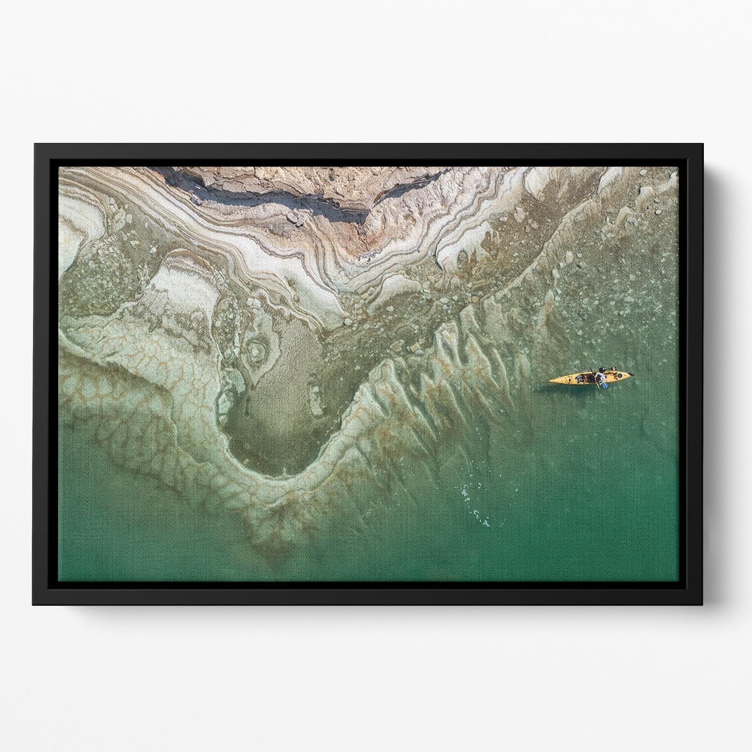Dead Sea Kayaker Floating Framed Canvas - Canvas Art Rocks - 2