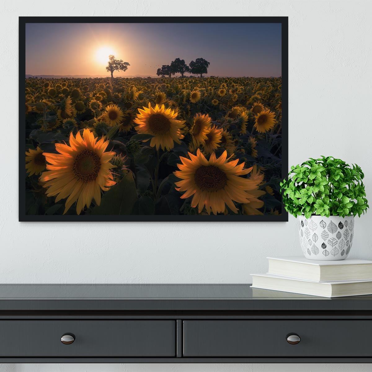 Sunflower Field Framed Print - Canvas Art Rocks - 2
