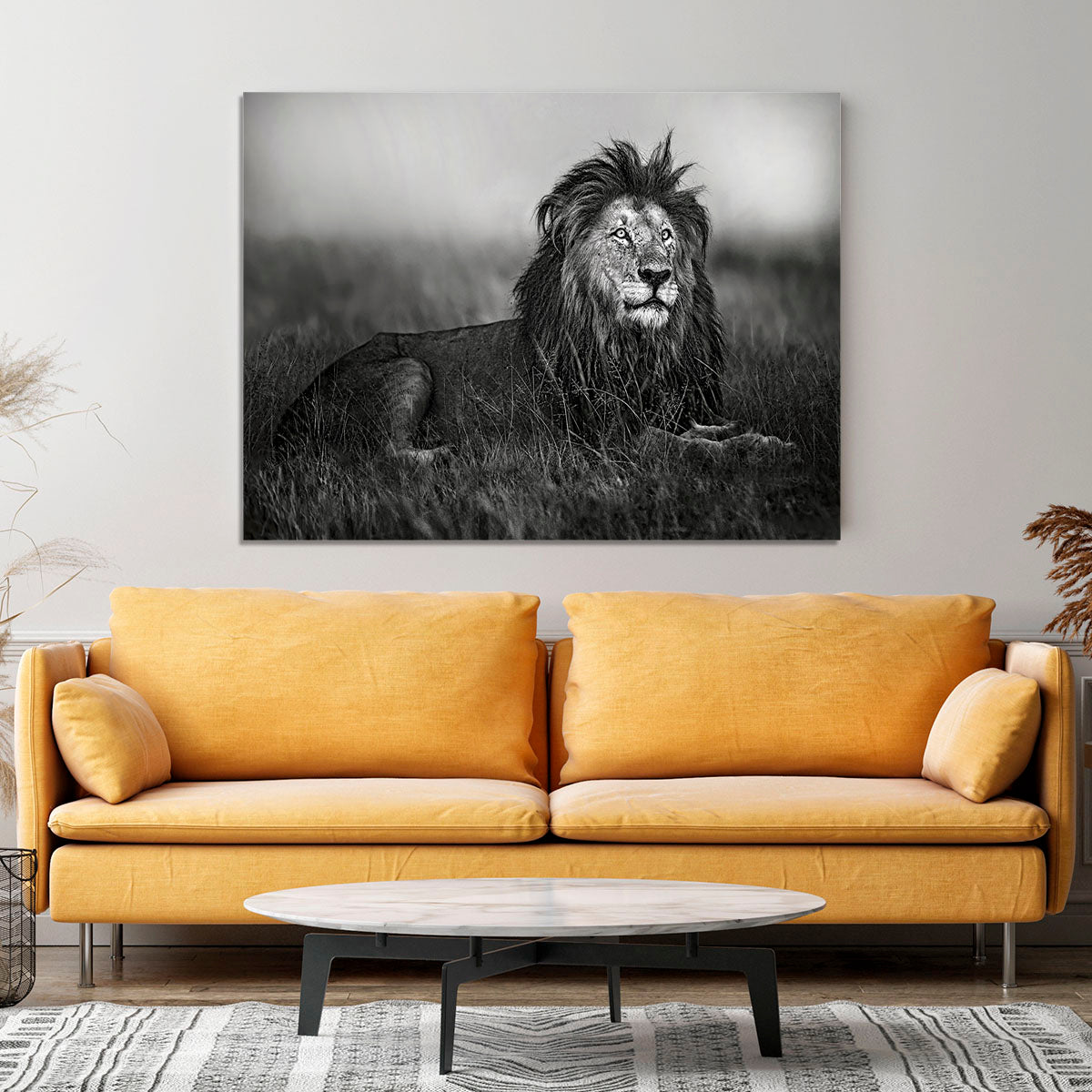 Greyscale Lion Canvas Print or Poster - Canvas Art Rocks - 4