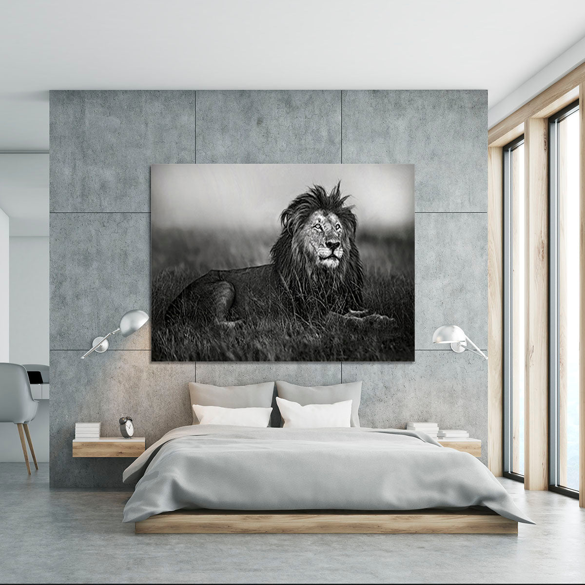 Greyscale Lion Canvas Print or Poster - Canvas Art Rocks - 5