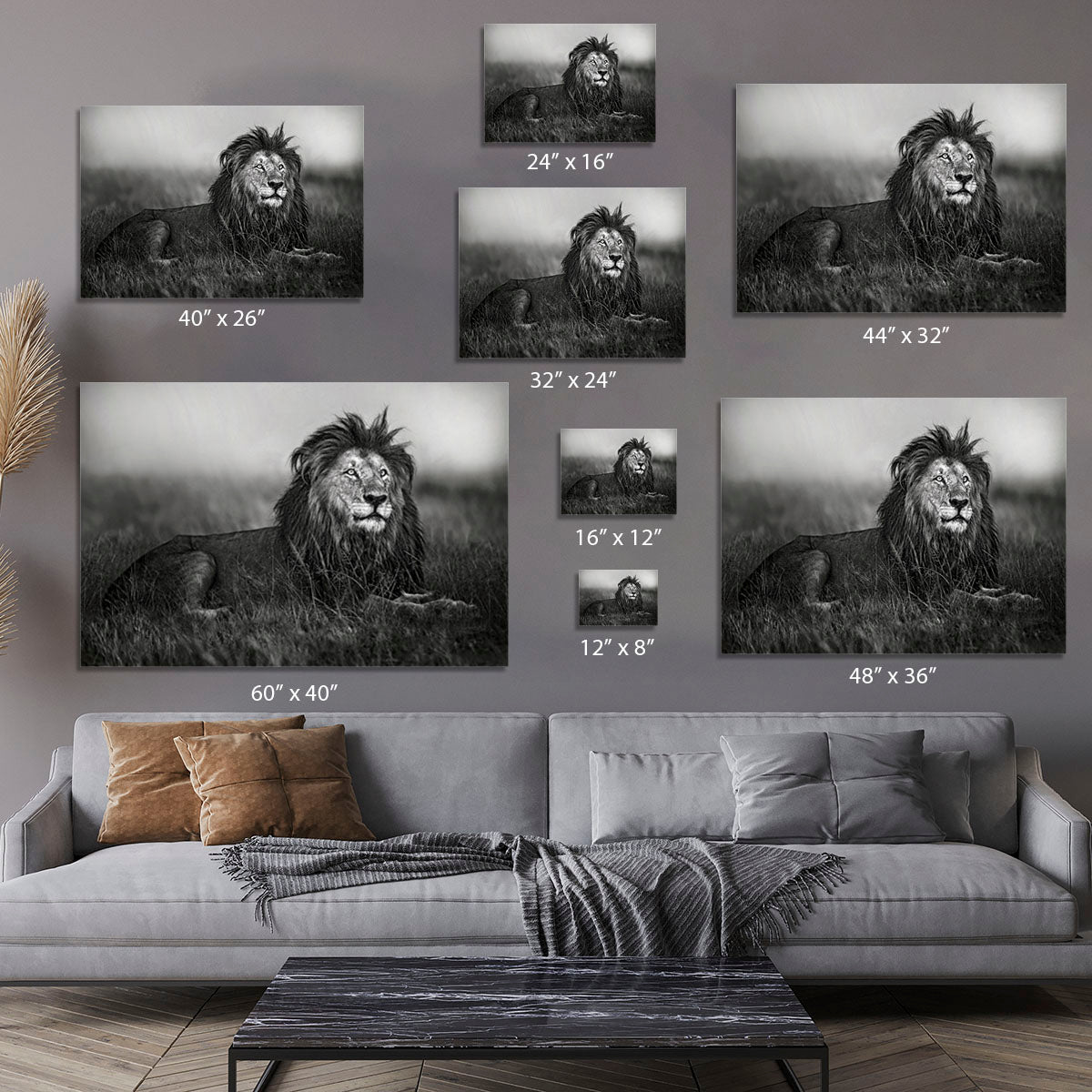 Greyscale Lion Canvas Print or Poster - Canvas Art Rocks - 7