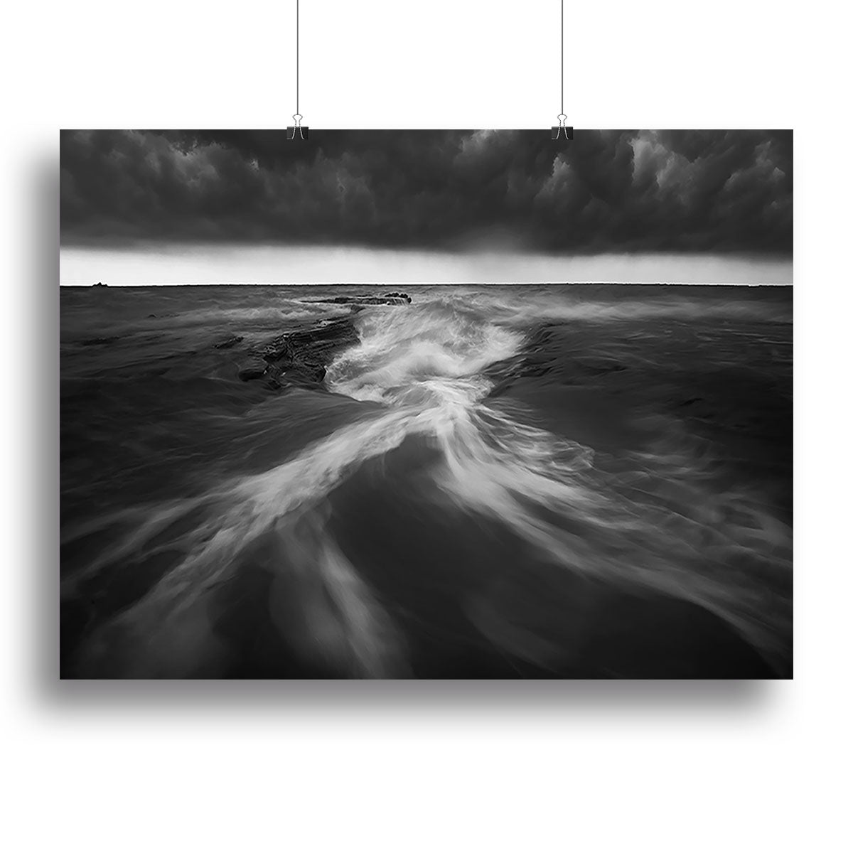 Coastline In Greyscale Canvas Print or Poster - Canvas Art Rocks - 2