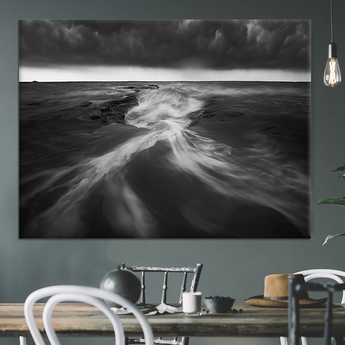 Coastline In Greyscale Canvas Print or Poster - Canvas Art Rocks - 3