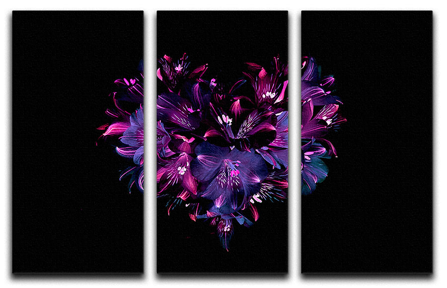 Purple Lily 3 Split Panel Canvas Print - Canvas Art Rocks - 1