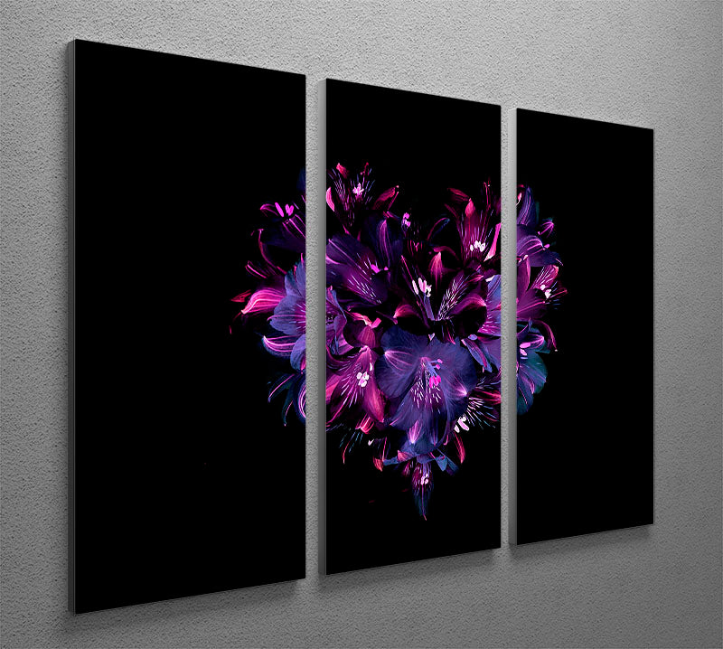 Purple Lily 3 Split Panel Canvas Print - Canvas Art Rocks - 2