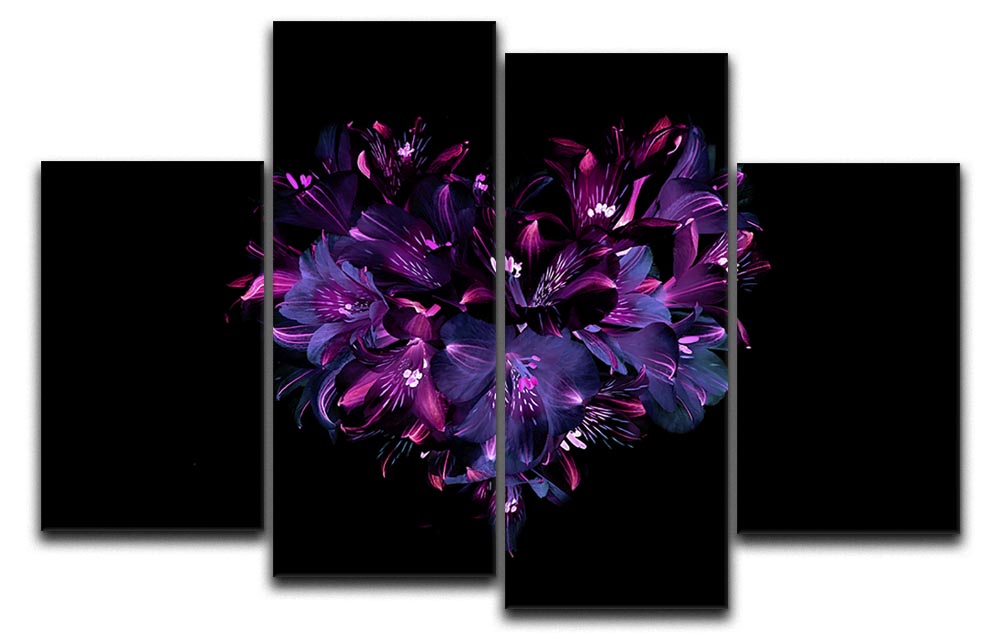 Purple Lily 4 Split Panel Canvas - Canvas Art Rocks - 1