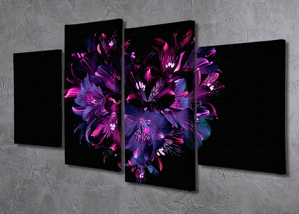 Purple Lily 4 Split Panel Canvas - Canvas Art Rocks - 2