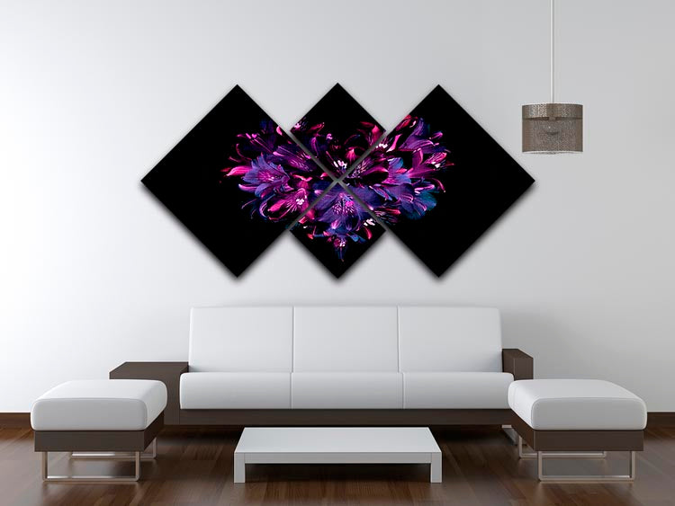 Purple Lily 4 Square Multi Panel Canvas - Canvas Art Rocks - 3