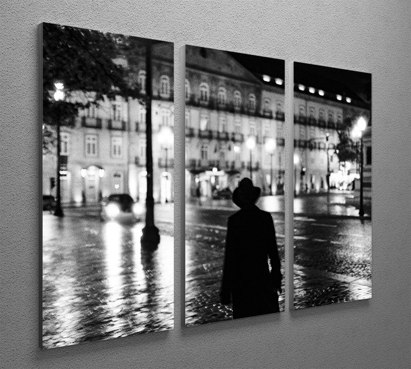 Silhouette In The Streets 3 Split Panel Canvas Print - Canvas Art Rocks - 2