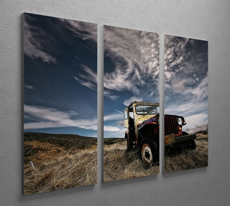 Abandoned Truck On The Countryside 3 Split Panel Canvas Print - Canvas Art Rocks - 2