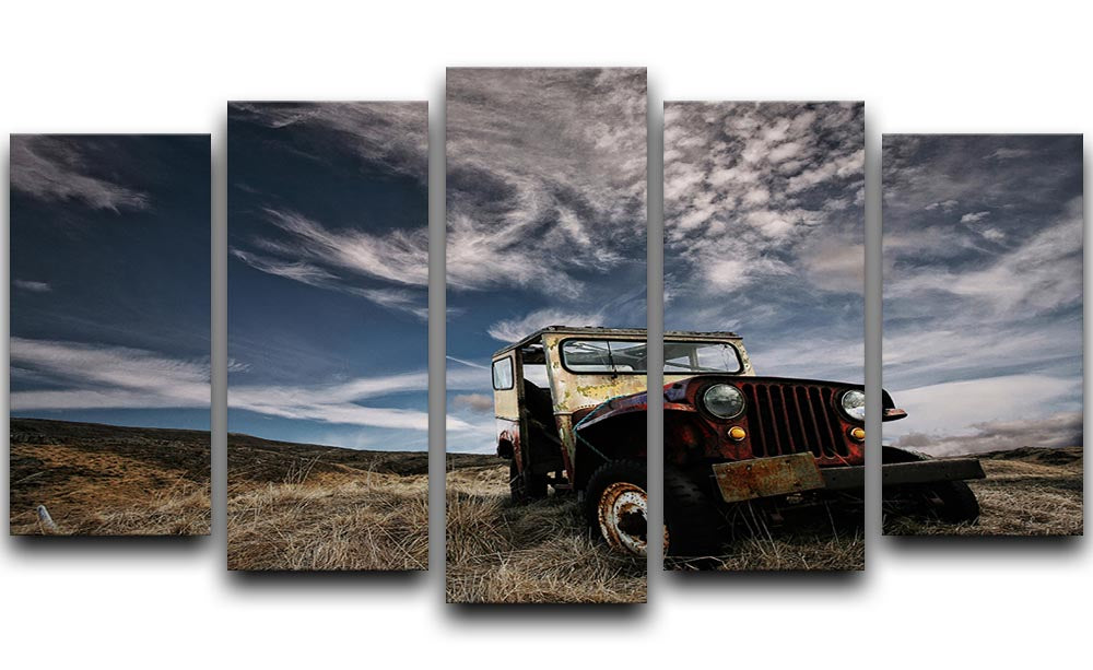 Abandoned Truck On The Countryside 5 Split Panel Canvas - Canvas Art Rocks - 1