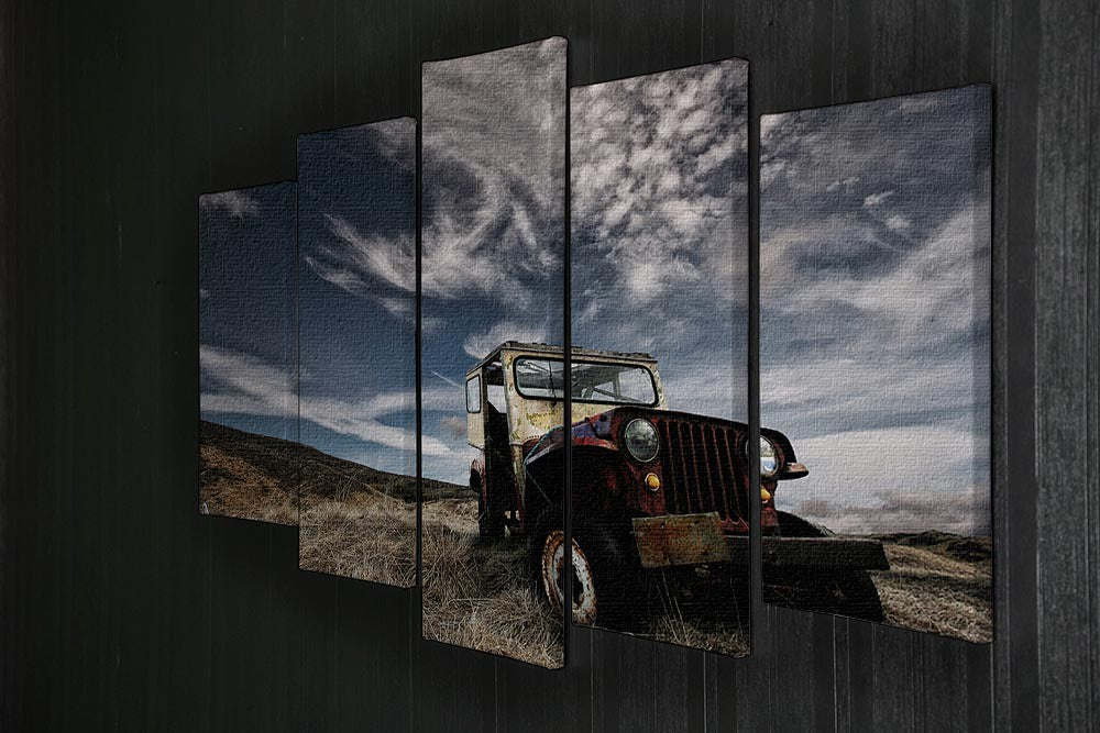 Abandoned Truck On The Countryside 5 Split Panel Canvas - Canvas Art Rocks - 2