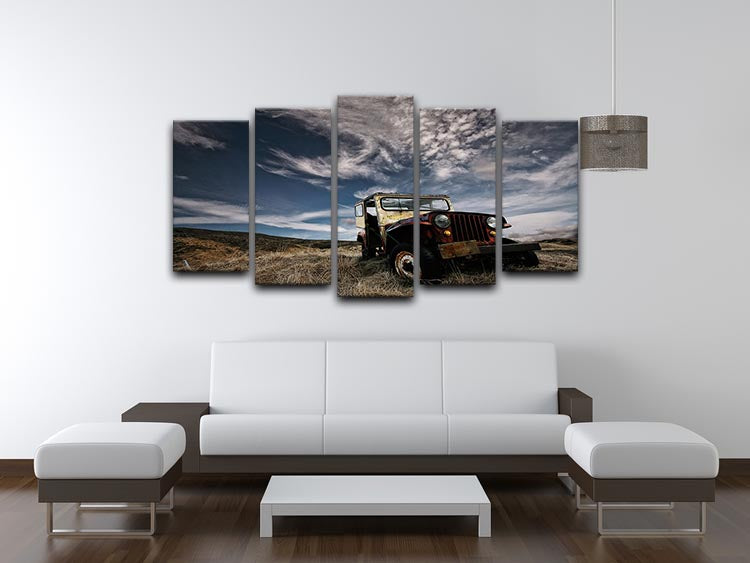 Abandoned Truck On The Countryside 5 Split Panel Canvas - Canvas Art Rocks - 3