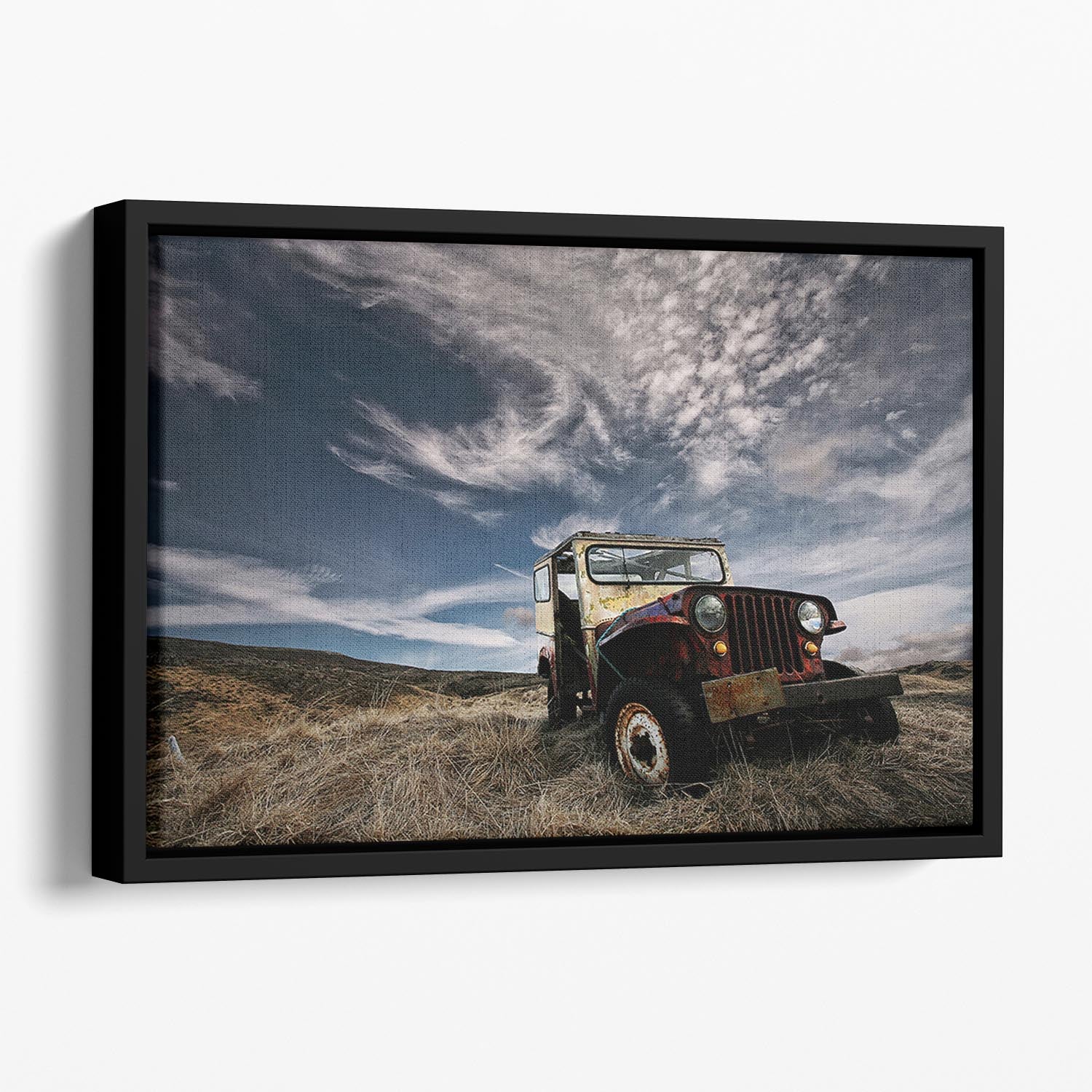Abandoned Truck On The Countryside Floating Framed Canvas - Canvas Art Rocks - 1
