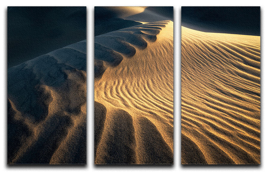 Ripples On The Desert 3 Split Panel Canvas Print - Canvas Art Rocks - 1
