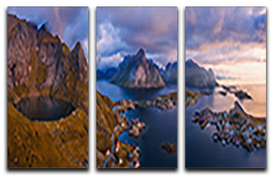 View Of Lofoten 3 Split Panel Canvas Print - Canvas Art Rocks - 1