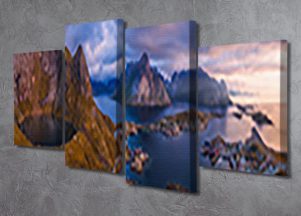 View Of Lofoten 4 Split Panel Canvas - Canvas Art Rocks - 2
