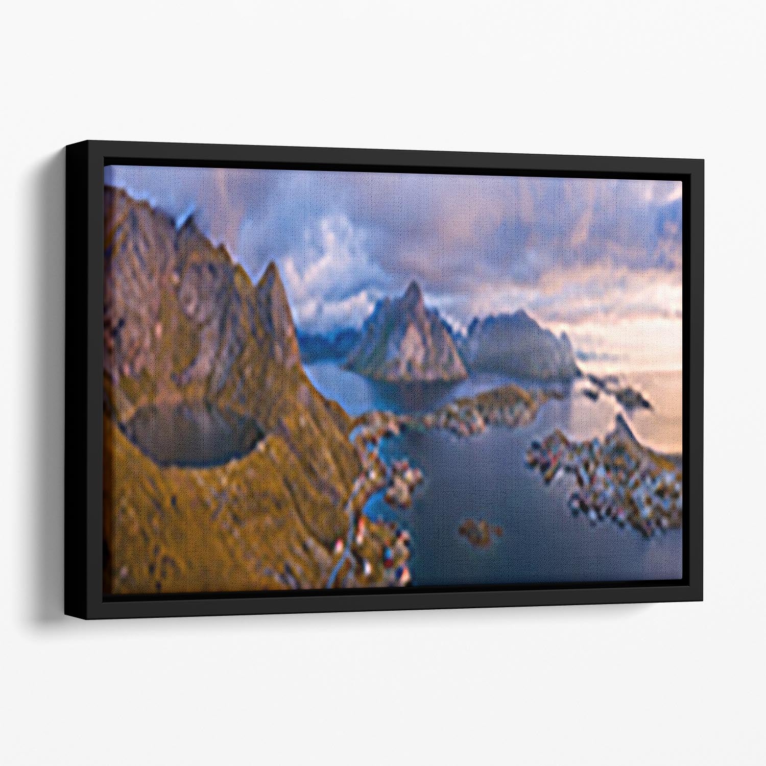 View Of Lofoten Floating Framed Canvas - Canvas Art Rocks - 1