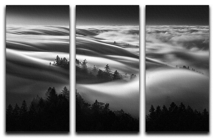 Clouds Above A Forest 3 Split Panel Canvas Print - Canvas Art Rocks - 1