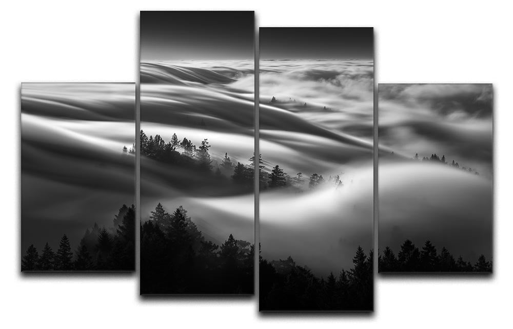 Clouds Above A Forest 4 Split Panel Canvas - Canvas Art Rocks - 1