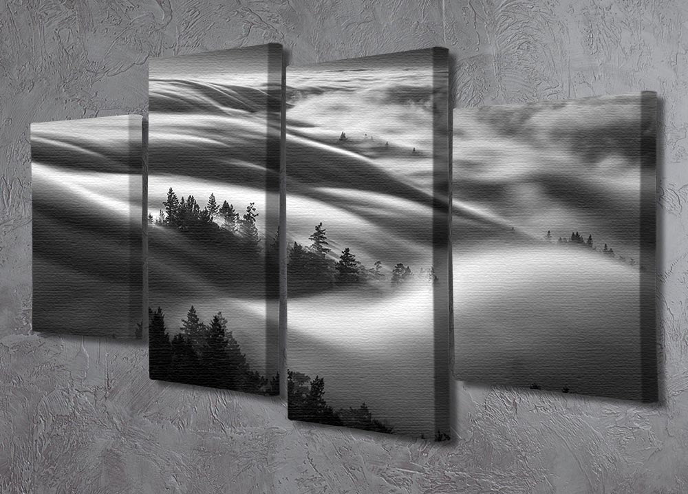Clouds Above A Forest 4 Split Panel Canvas - Canvas Art Rocks - 2