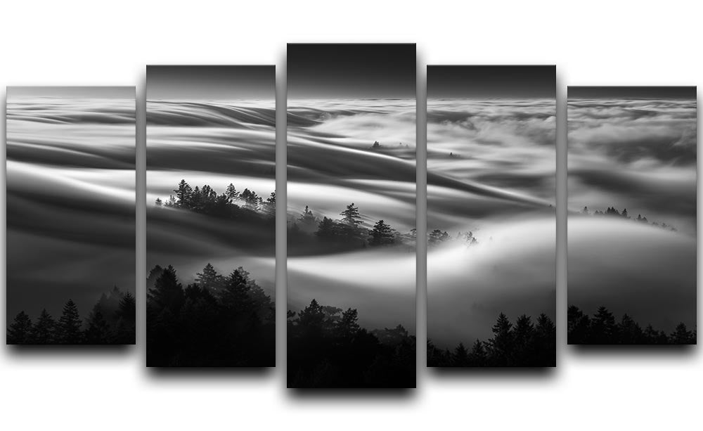 Clouds Above A Forest 5 Split Panel Canvas - Canvas Art Rocks - 1