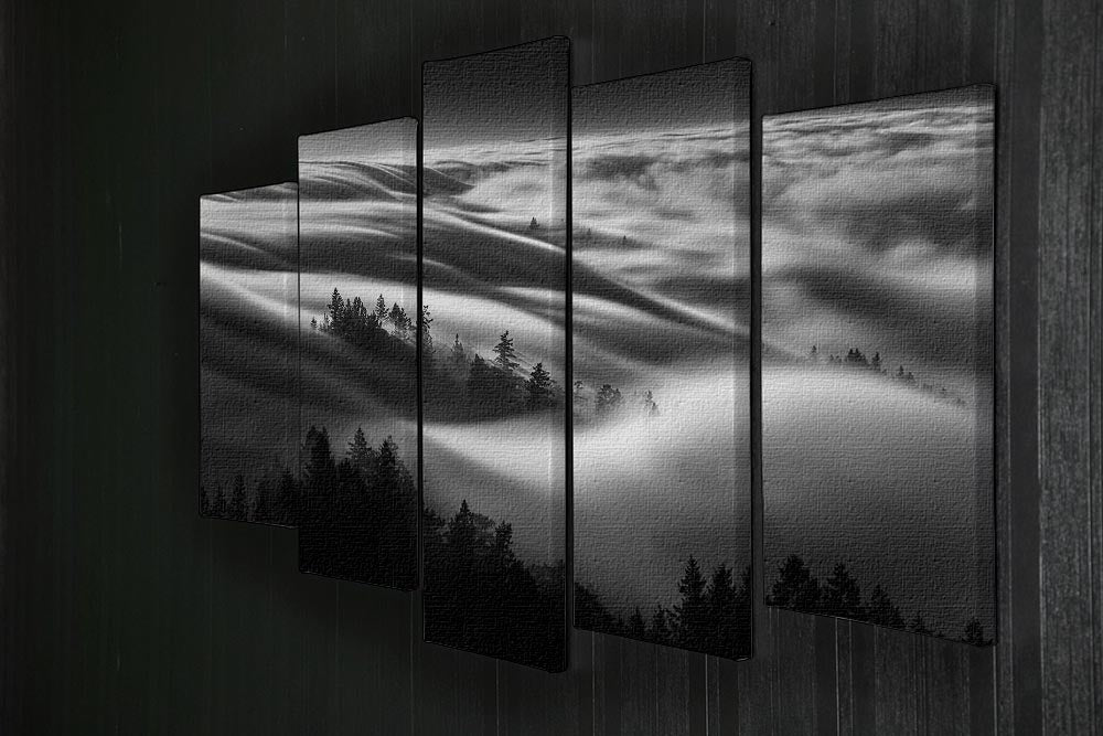 Clouds Above A Forest 5 Split Panel Canvas - Canvas Art Rocks - 2