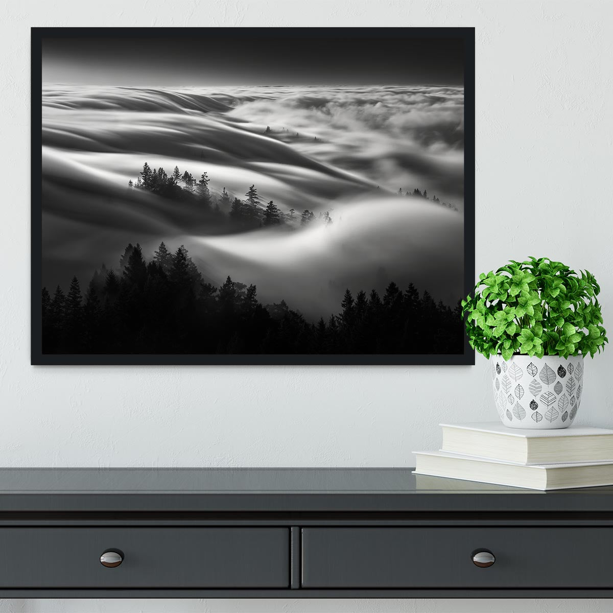 Clouds Above A Forest Framed Print - Canvas Art Rocks - 2