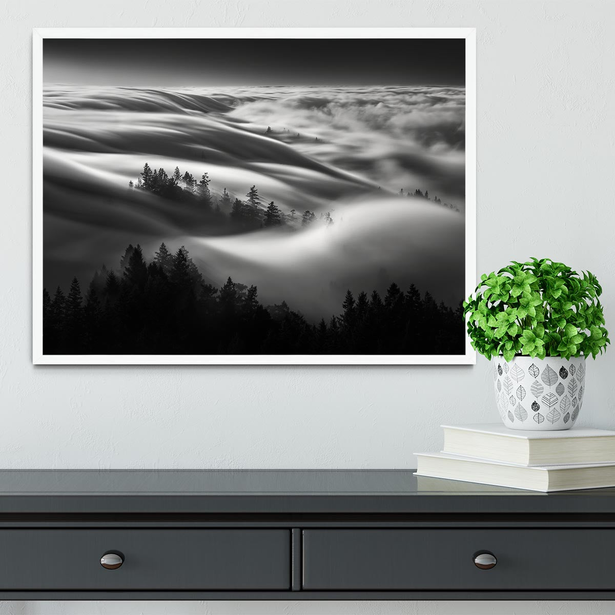 Clouds Above A Forest Framed Print - Canvas Art Rocks -6