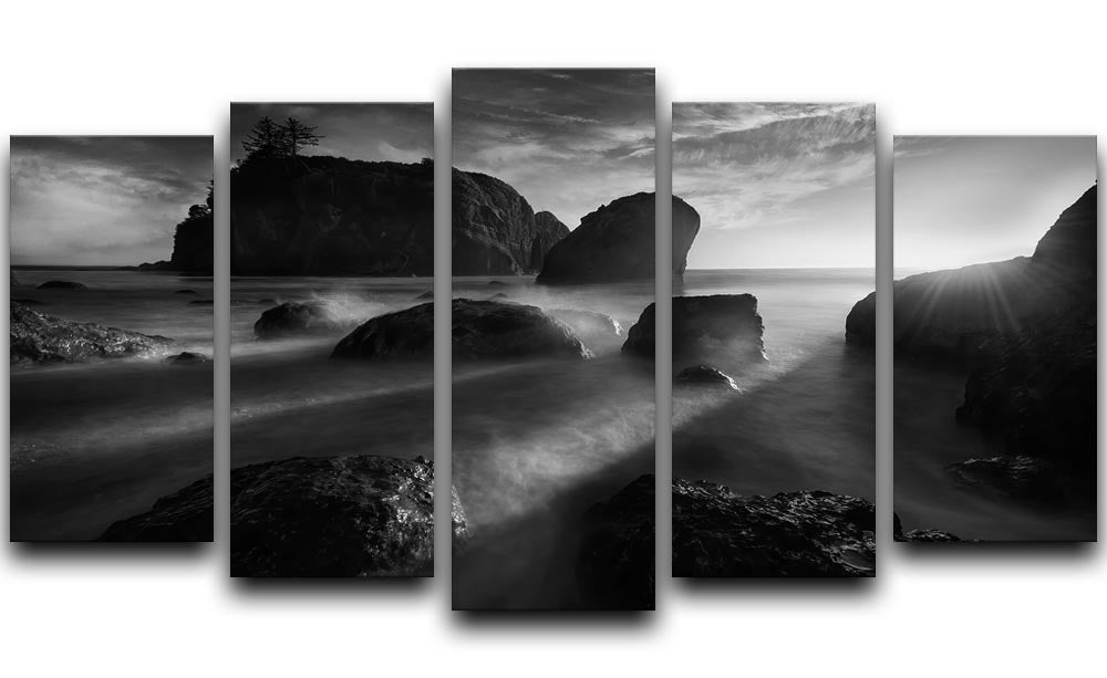 Sunbeams At The Coast 5 Split Panel Canvas - Canvas Art Rocks - 1
